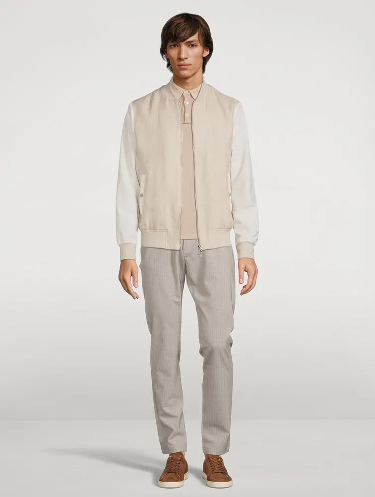 Wool Stretch Pinstriped Jogger Pants