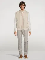 Wool Stretch Pinstriped Jogger Pants