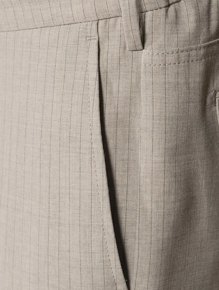 Wool Stretch Pinstriped Jogger Pants