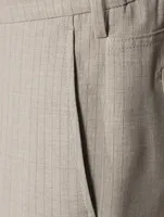 Wool Stretch Pinstriped Jogger Pants