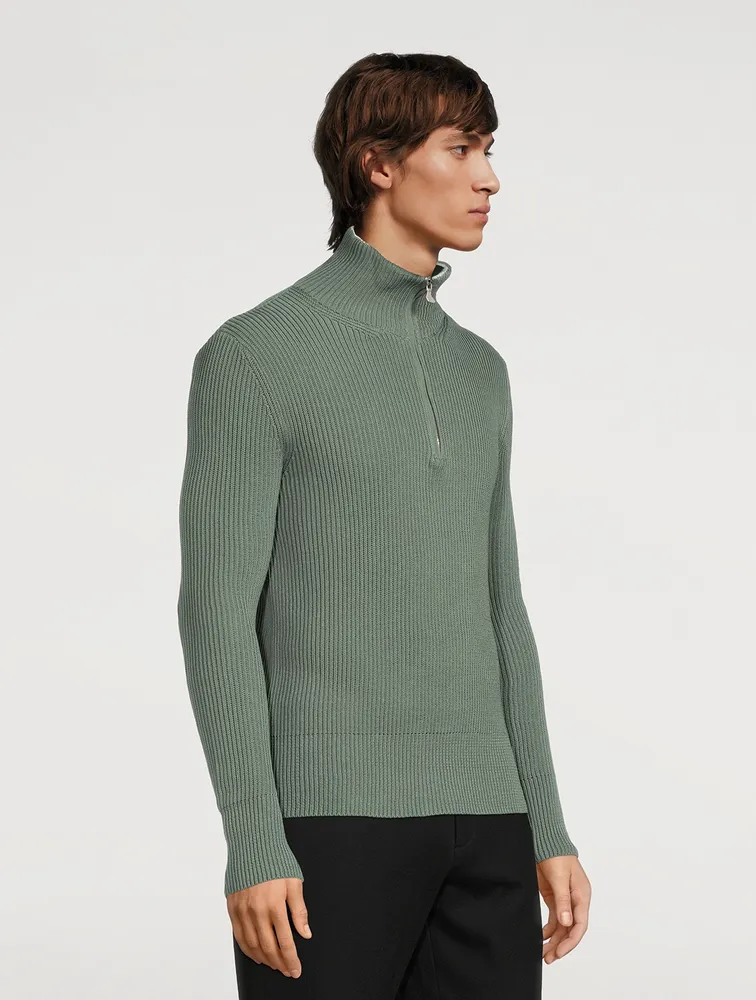 Cotton Half-Zip Sweater