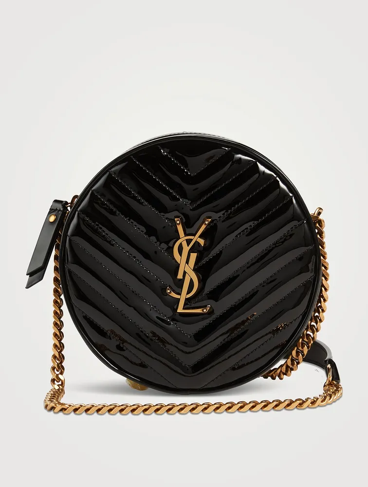 Vinyle Patent Leather Round Crossbody Bag