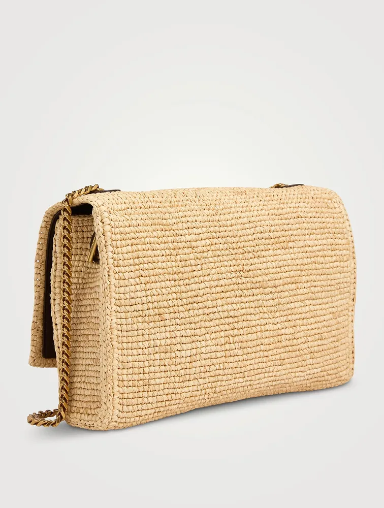 Medium Kate YSL Monogram Raffia Chain Bag