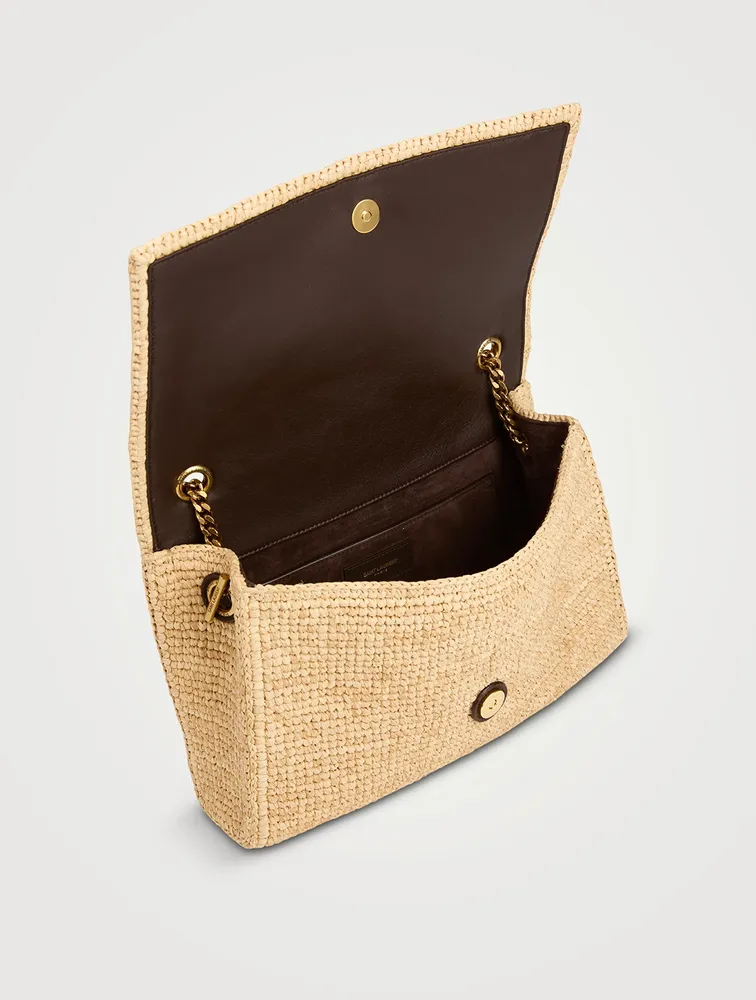 Medium Kate YSL Monogram Raffia Chain Bag