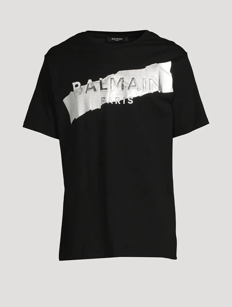 Oversized T-Shirt With Logo Silver Tape
