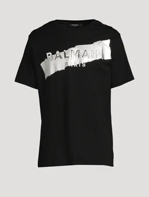 Oversized T-Shirt With Logo Silver Tape