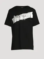 Oversized T-Shirt With Logo Silver Tape