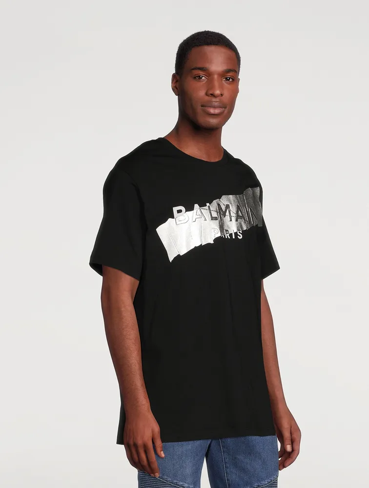 Oversized T-Shirt With Logo Silver Tape