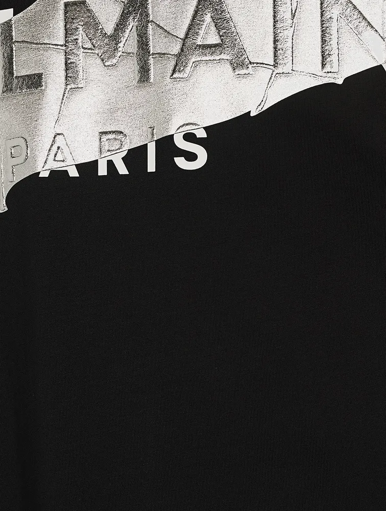 Oversized T-Shirt With Logo Silver Tape