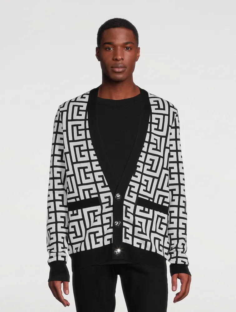 Maxi Monogram Wool And Linen Cardigan