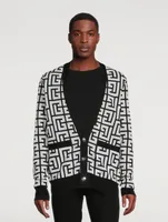 Maxi Monogram Wool And Linen Cardigan