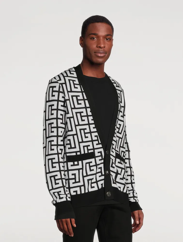 Maxi Monogram Wool And Linen Cardigan
