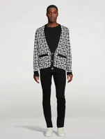 Maxi Monogram Wool And Linen Cardigan