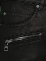 Light Coated Ribbed Denim Pants