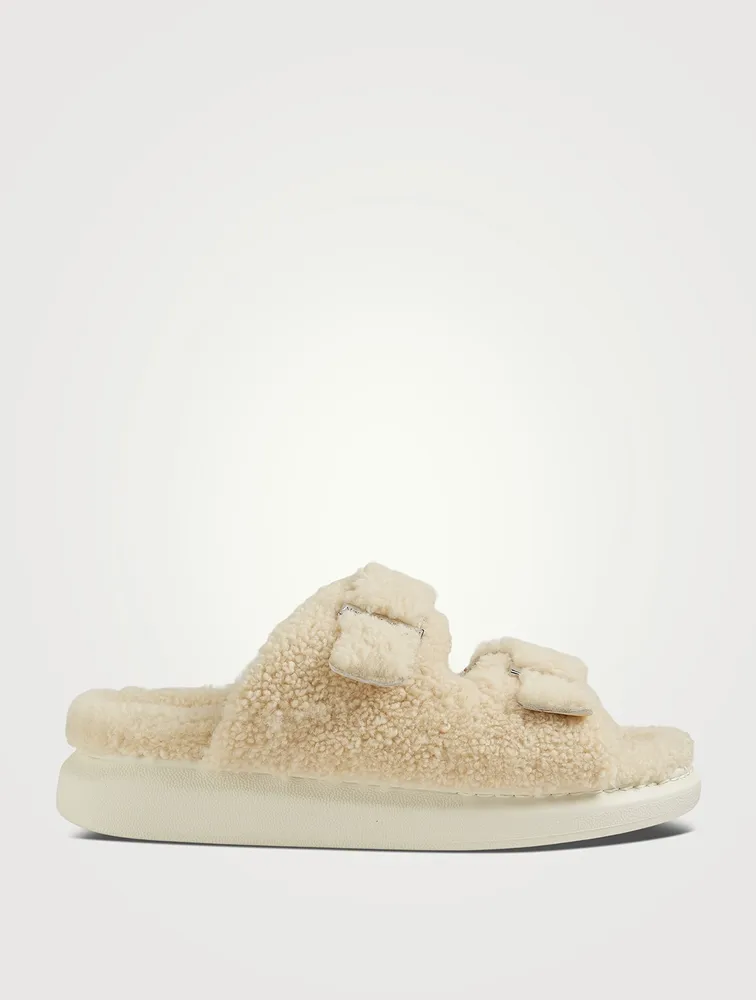 Shearling Slide Sandals