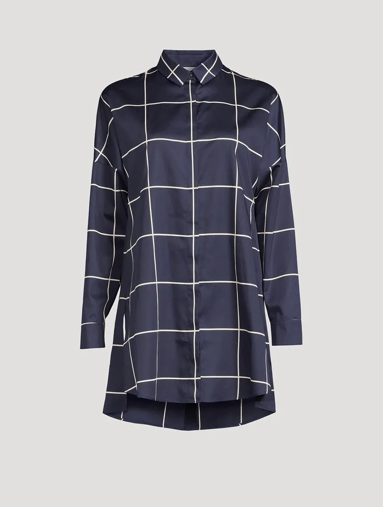 Cotton Shirt Window Check Print