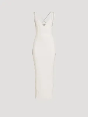 Bustier Gown With Sheer Overlay