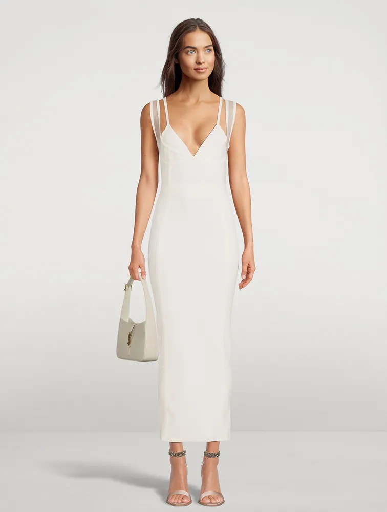 Bustier Gown With Sheer Overlay