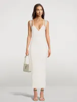 Bustier Gown With Sheer Overlay