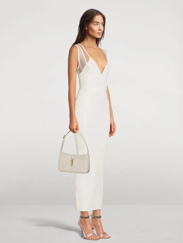 Bustier Gown With Sheer Overlay