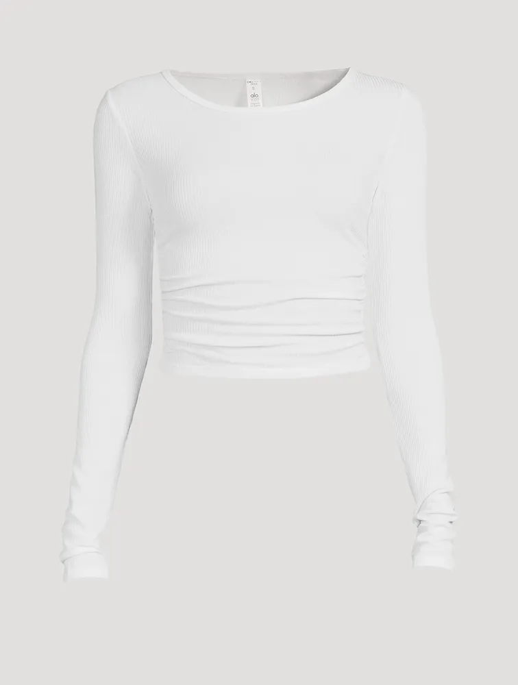 Gather Long-Sleeve Crop Top