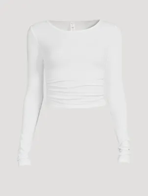 Gather Long-Sleeve Crop Top
