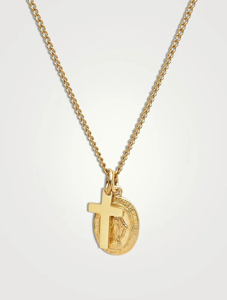 Nialaya x Johnny Edlind Mini Cross And Amulet Pendant Necklace