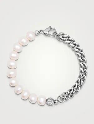 Nialaya x Johnny Edlind Large Pearl Chain Bracelet