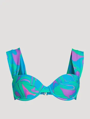 Claudia Printed Bikini Top