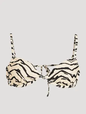 Ruched Underwire Bikini Top Animal Print