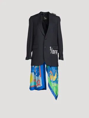 Blazer With Detachable Scarf Trim