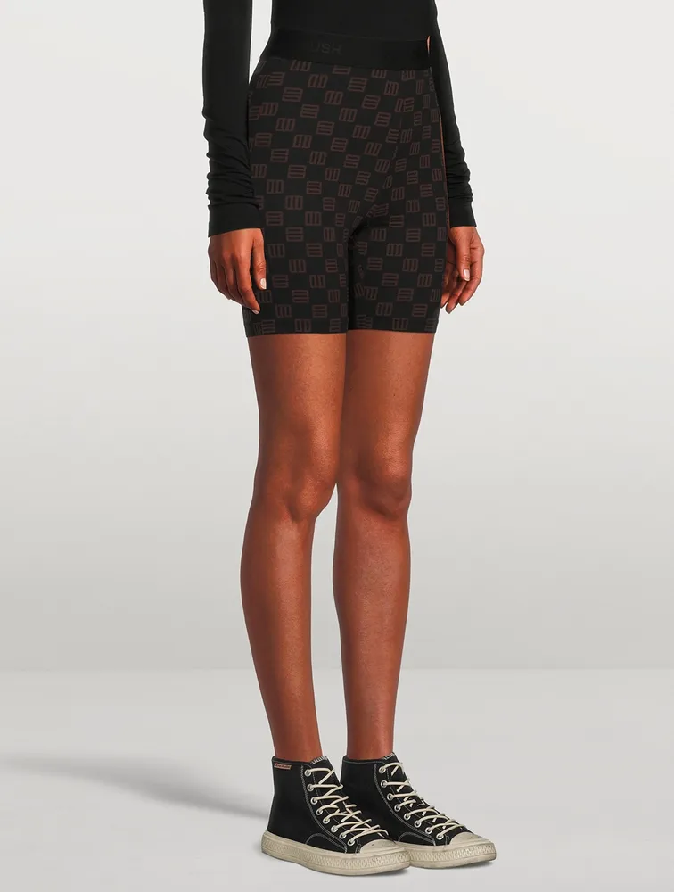 Bike Short Monogram Print