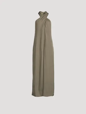 Twist-Front Halter Jumpsuit