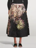 Soni Cotton Midi Skirt Firework Print