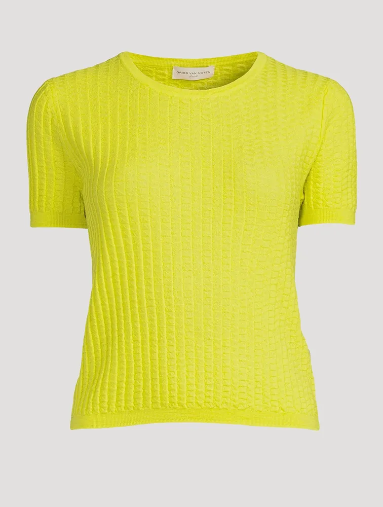 Jazzl Short-Sleeve Wool Sweater