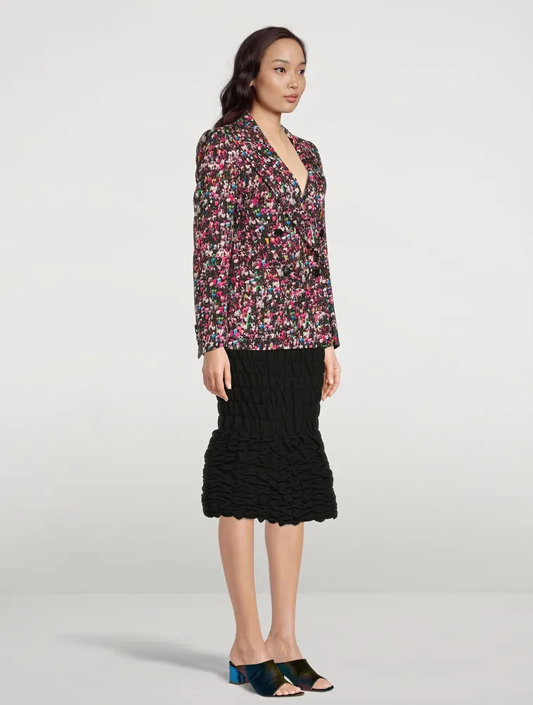 Beau Double-Breasted Jacket People Print