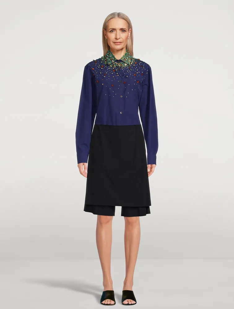 Clavelly Embellished Cotton Shirt