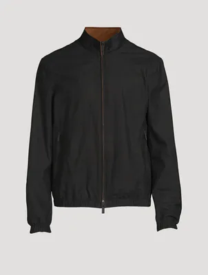 Leather Zip Blouson Jacket