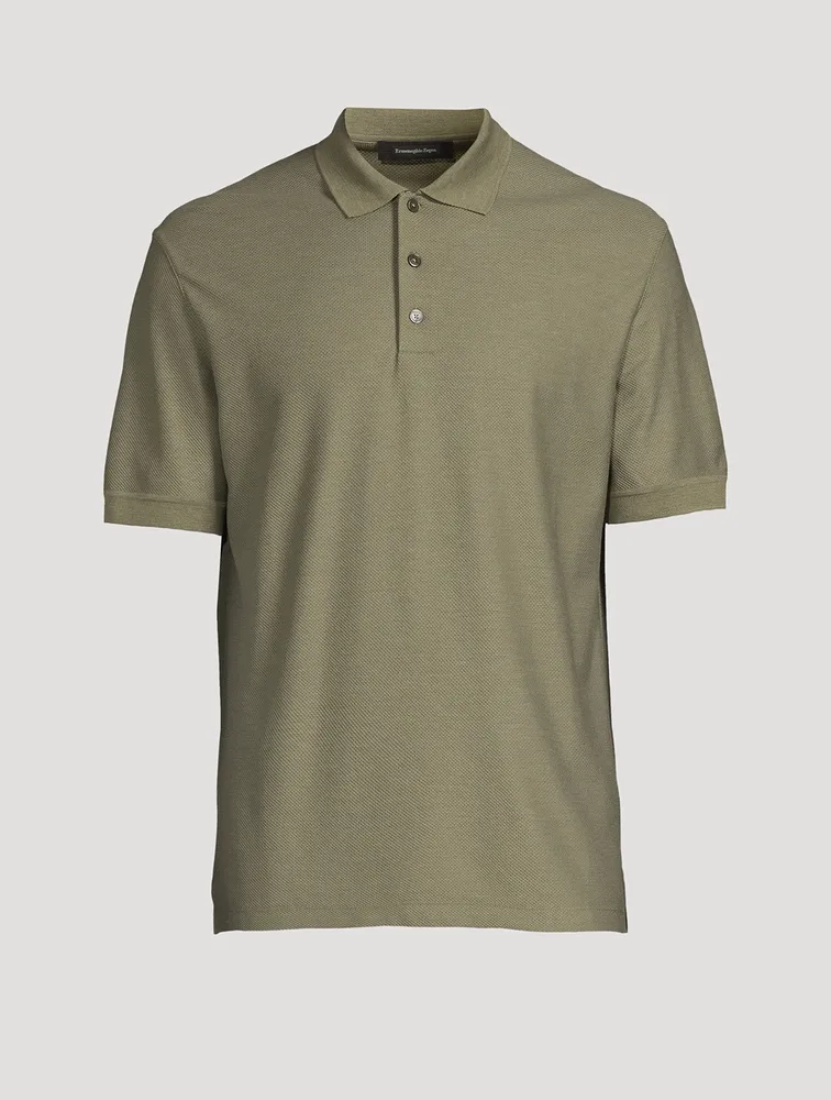 Cotton And Silk Short-Sleeve Polo Shirt