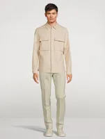 Linen Long-Sleeve Overshirt