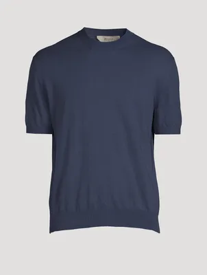 Cotton Short-Sleeve Sweater