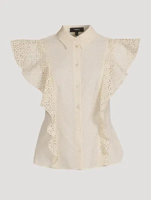 Embroidered Ruffled Shirt