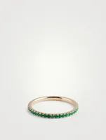 14K Gold Eternity Stack Ring With Emeralds