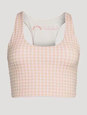 Margot Crop Top Houndstooth Print