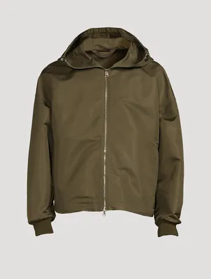 Zip Windbreaker Jacket With Hood