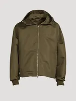 Zip Windbreaker Jacket With Hood