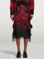 Buffalo Check Ombré Midi Skirt