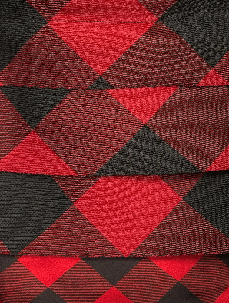 Buffalo Check Ombré Midi Skirt