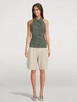 Belted Melange Suiting Shorts