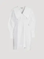 Cotton Poplin Smocked Mini Dress